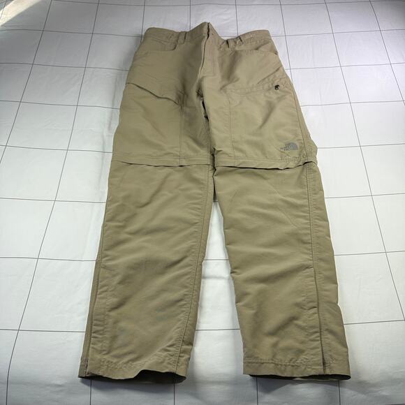 The North Face Pants Mens Medium Short Tan Convertible Nylon Hiking Zip Off Trek - Picture 1 of 12